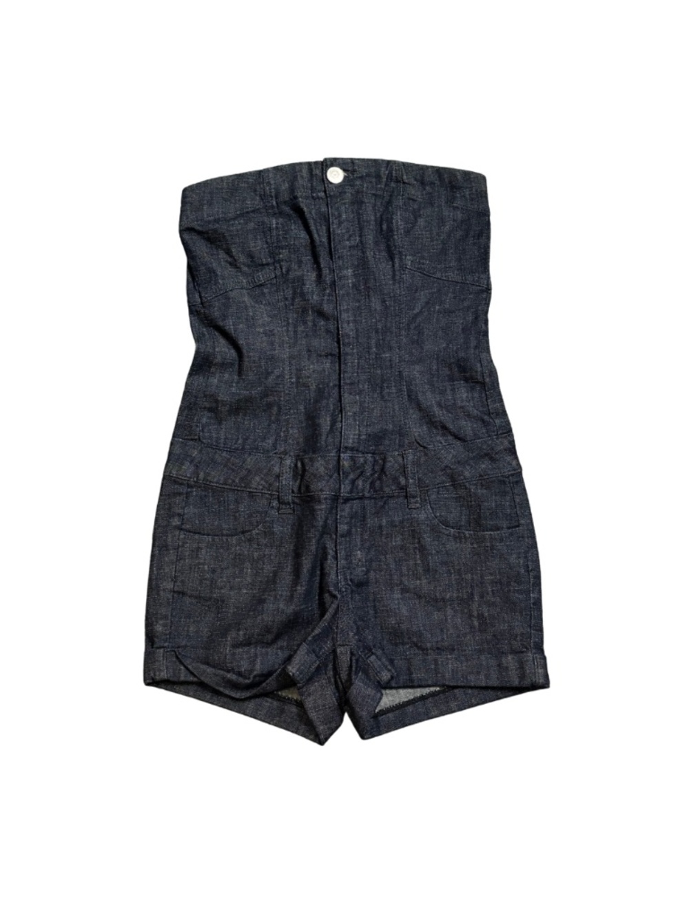 Strapless Denim Romper